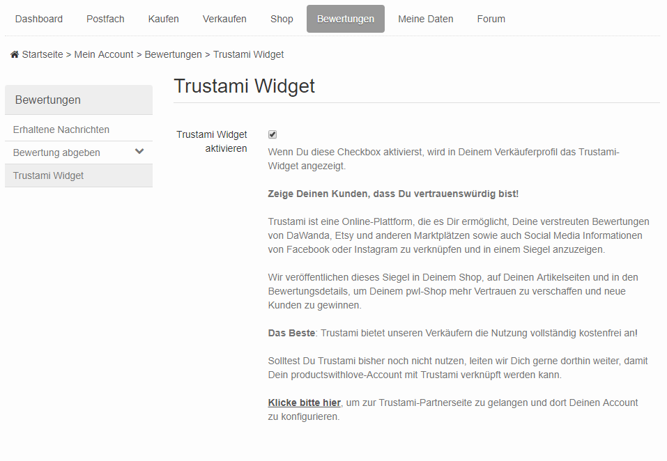 Trustami aktivieren productswithlove pwl