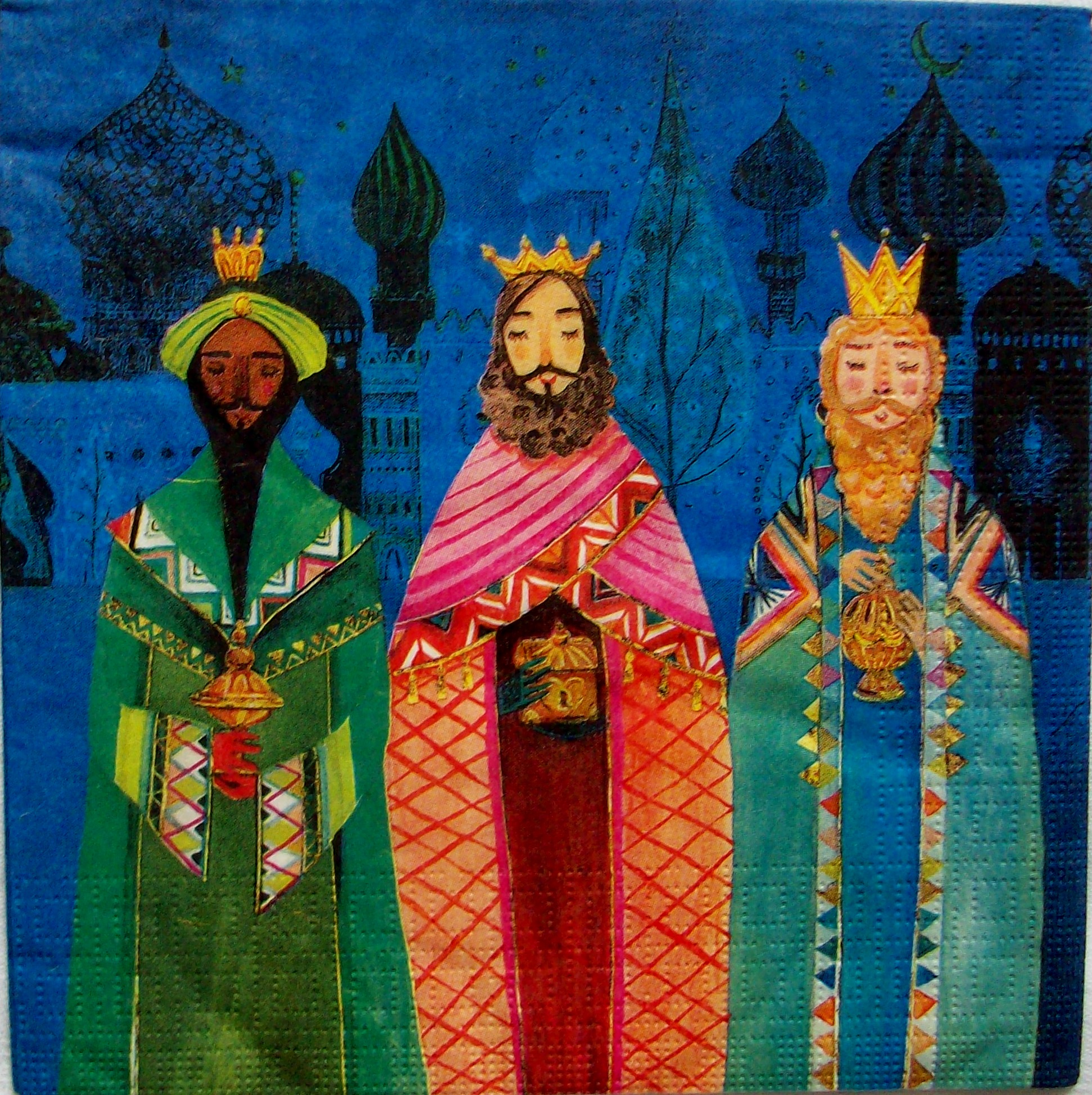 6 Servietten drei heiligen Könige Karawane Komet Serviettentechnik Weihnachten