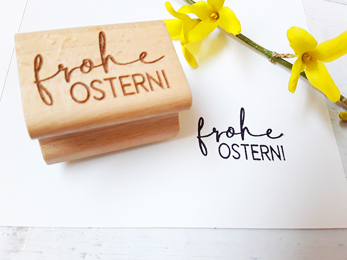 Stempel "Frohe Ostern" für Osterkarte Ostergeschenk