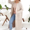 Oversize Strickmantel Strickjacke lang Cardigan Beige S-XL
