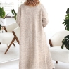 Oversize Strickmantel Strickjacke lang Cardigan Beige S-XL