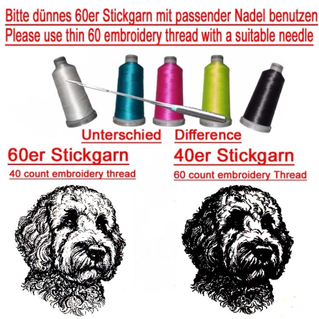 Stickdatei Golden Doodle Chooper Hund realistisch 