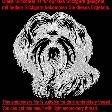 Stickdatei Shih Tzu Lilo Hund Schleife realistisch