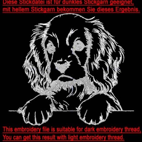Stickdatei Cocker Spaniel Welpe Anna Hund