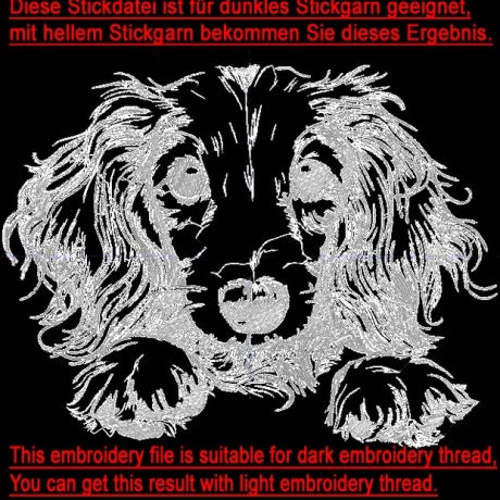 Stickdatei Dackel langhaar Abby Hund