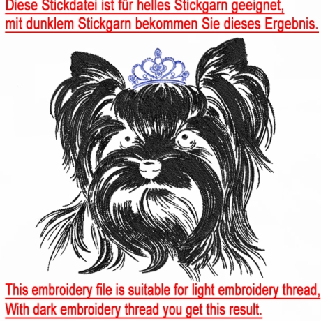 NEU Stickdatei Yorkshire Terrier Dwayne Hund