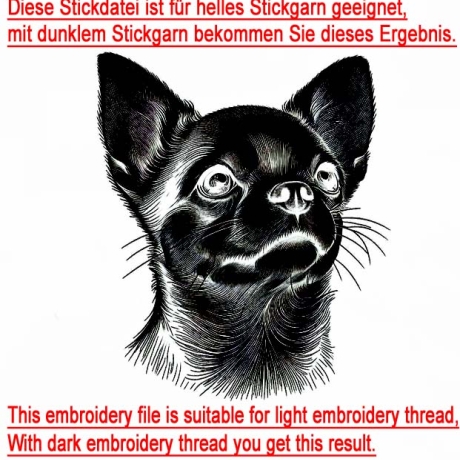 Stickdatei Chihuahua Milow Hund realistisch Lunachild