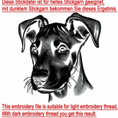 Stickdatei Dobermann Welpe Aida Hund realistisch 