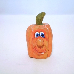 Kürbis, hand geschnitzt und bemalt aus Lindenholz 