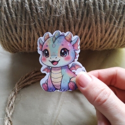 Kawaii Regenbogen Drache Sticker - groß