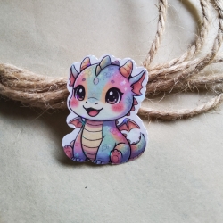 Kawaii Regenbogen Drache Sticker - klein