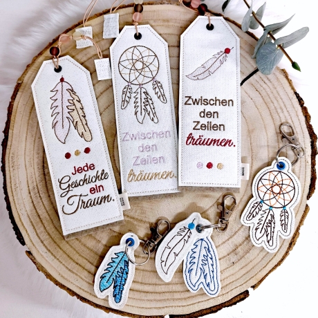 0006 – Traumfänger Set 06 – ab 10x10 cm - ITHLesezeichen Anhänger