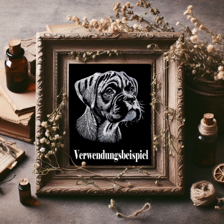 Stickdatei Boxer Welpe Cassius Hund realistisch