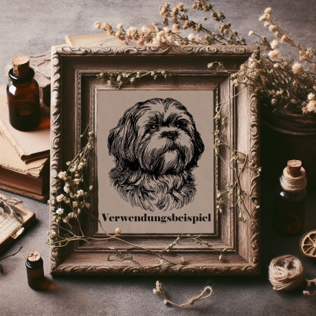 Stickdatei Lhasa Apso Gustav Hund realistisch