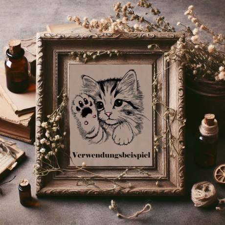 NEU Stickdatei Katze Kätzchen getigert Heidi