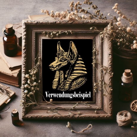 NEU Stickdatei Anubis ägyptischer Hund gold realistisch