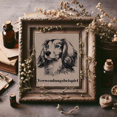 Stickdatei Langhaar Dackel Dana  Hund realistisch