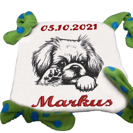 Stickdatei Pekinese Axel Hund realistisch Lunachild