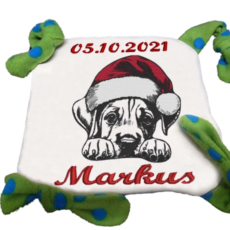 Stickdatei Rhodesian Ridgeback mit Mütze Hund Simon