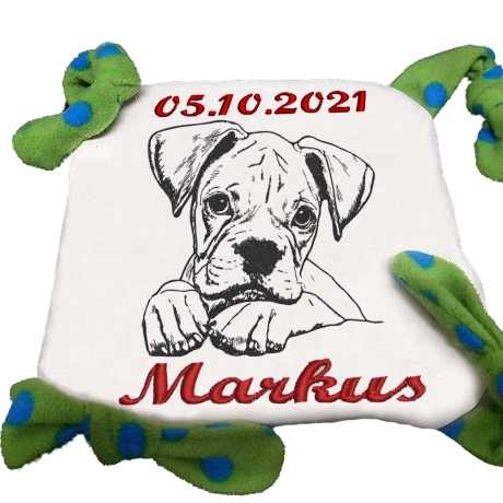 Stickdatei  Boxer Welpe Rufus Hund realistisch