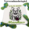 Stickdatei Französische Bulldogge MajaHund Blumen