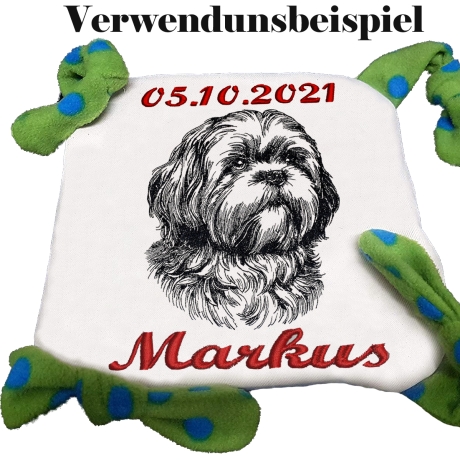 Stickdatei Lhasa Apso Gustav Hund realistisch