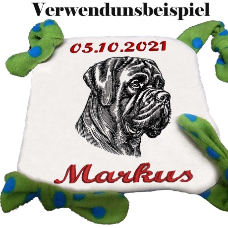 Stickdatei Bordeauxdogge Jango Hund realistisch