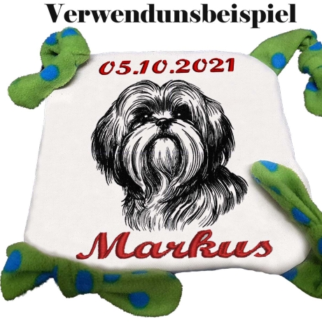 Stickdatei Shih Tzu Lilo Hund Schleife realistisch