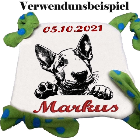 Stickdatei Bullterrier Welpe Gracie Hund realistisch