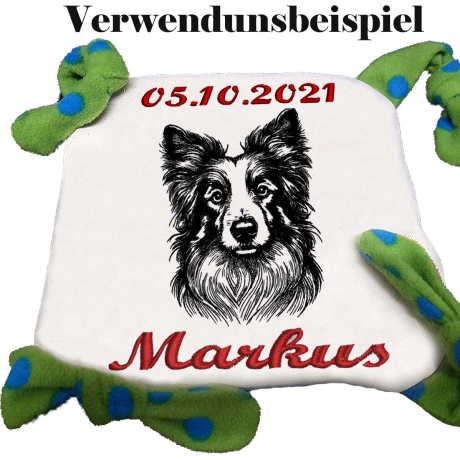 Stickdatei Border Collie  Coral Hund realistisch