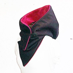 Kapuzenschal - Softshell / wasserdicht / schwarz, Kragen