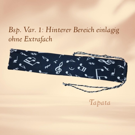 Flötentasche mit Namen, Flötenbeutel - Musik personalisierbar 