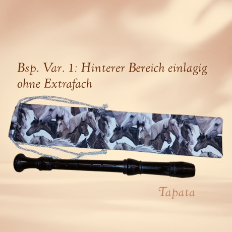 Flötentasche mit Namen, Flötenbeutel - Pferde
