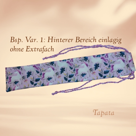 Flötentasche mit Namen, Flötenbeutel - Einhörner rosa