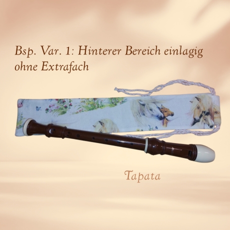 Flötentasche mit Namen, Flötenbeutel - Pferd mit Fohlen