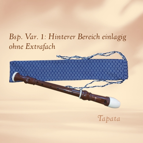 Flötentasche mit Namen, Flötenbeutel - Blau Blümchen