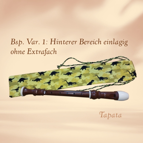 Flötentasche mit Namen, Flötenbeutel - Dinos 