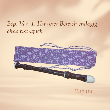 Flötentasche mit Namen, Flötenbeutel - Altlila geometrisch