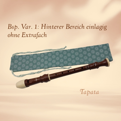 Flötentasche mit Namen, Flötenbeutel - Retrokreise grün