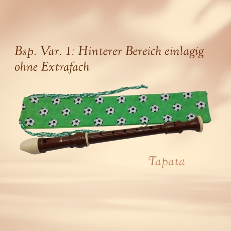 Flötentasche mit Namen, Flötenbeutel - Fußball