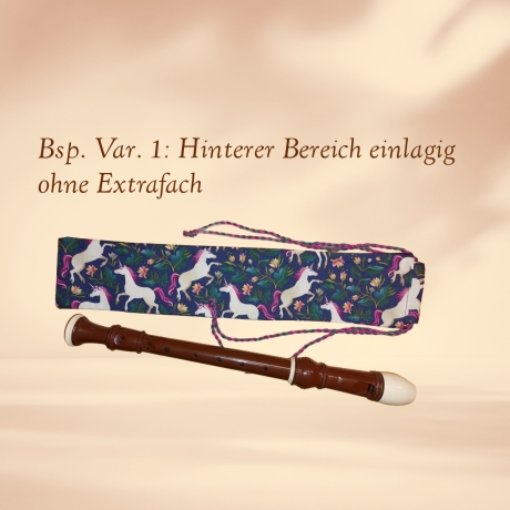 Flötentasche mit Namen, Flötenbeutel - Einhörner
