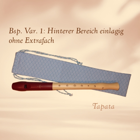 Flötentasche mit Namen, Flötenbeutel - blau Blümchen