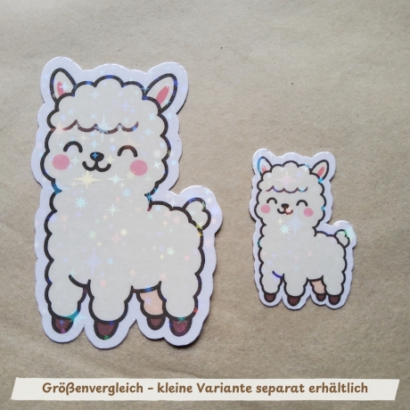 Kawaii Alpaka Sticker - groß