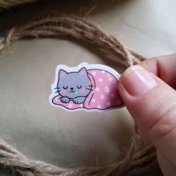 Kawaii Katze Sticker unter Decke - klein