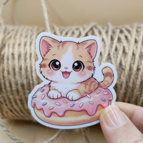 Kawaii Sticker - Donut Katze