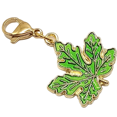 Ahornblatt Charm grün Clip Anhänger Bettelarmband Kinder