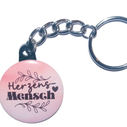 Herzensmensch Schlüsselanhänger 25 mm Gliederkette u Ring Liebe