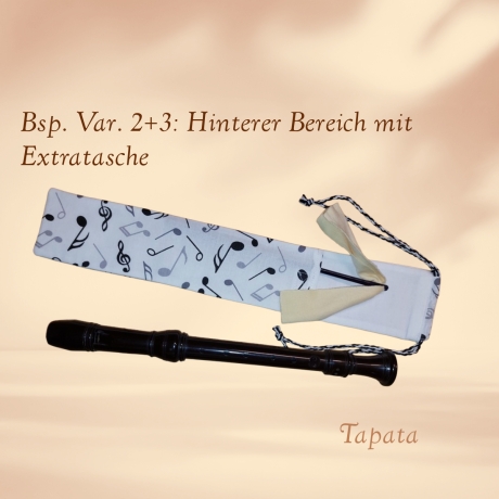 Flötentasche mit Namen, Flötenbeutel - Musik personalisierbar 