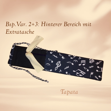 Flötentasche mit Namen, Flötenbeutel - Musik personalisierbar 