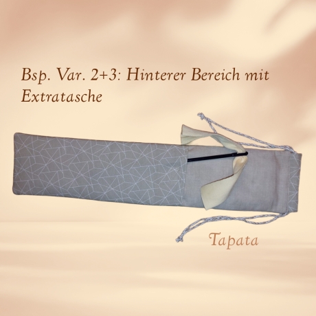 Flötentasche mit Namen, Flötenbeutel - braun geometrisch